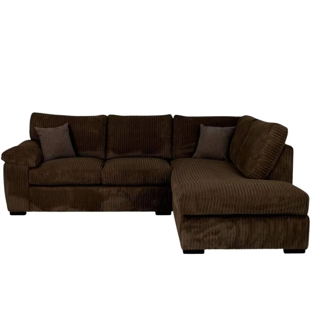 Bliss Furniture Jumbo Cord L Shape 4 Seater Right Hand Corner Sofa Brown