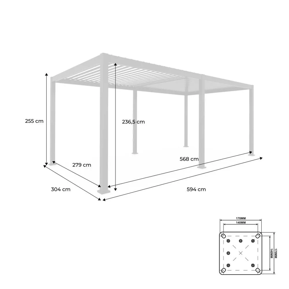 sweeek Louvered Pergola Aluminium 6x3m in White 5