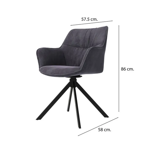 Indus Valley Set of 2 Comet Upholstered Dining Chairs 5