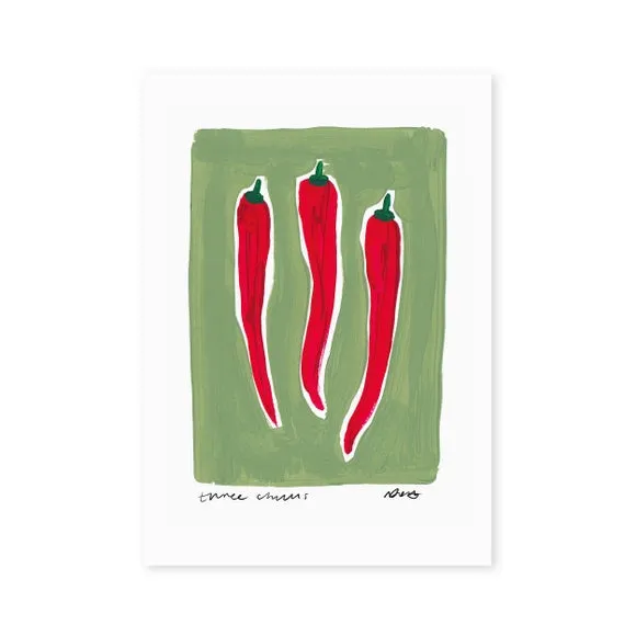 East End Prints Three Chillis Framed Print 2