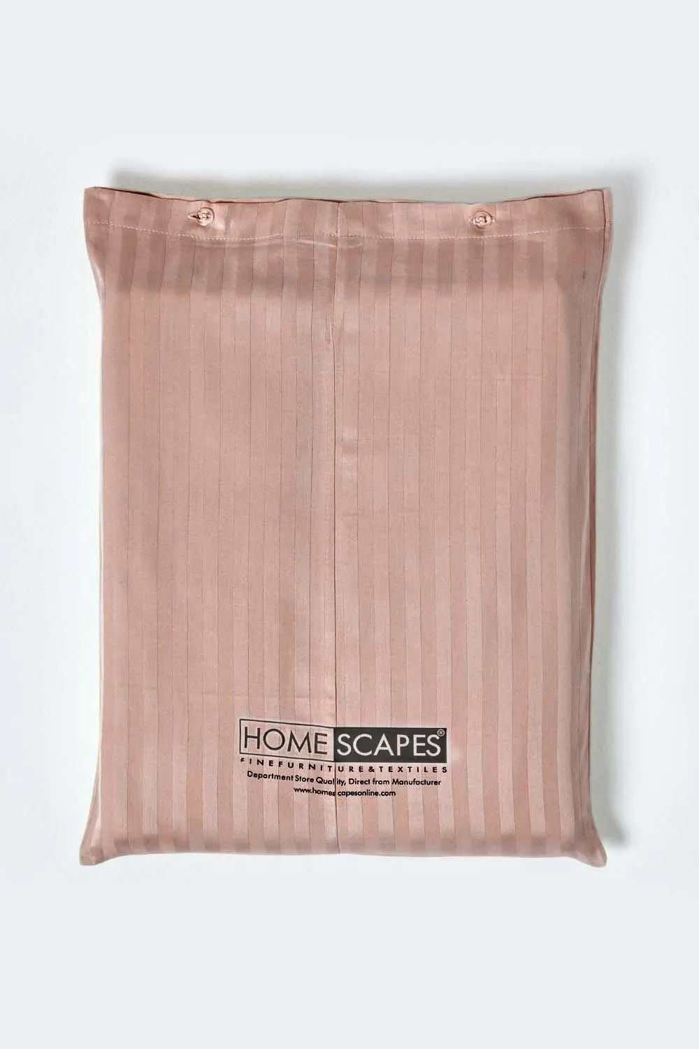 Homescapes Egyptian Cotton Satin Stripe Fitted Sheet 12 inch 330 Thread Count in Beige 5