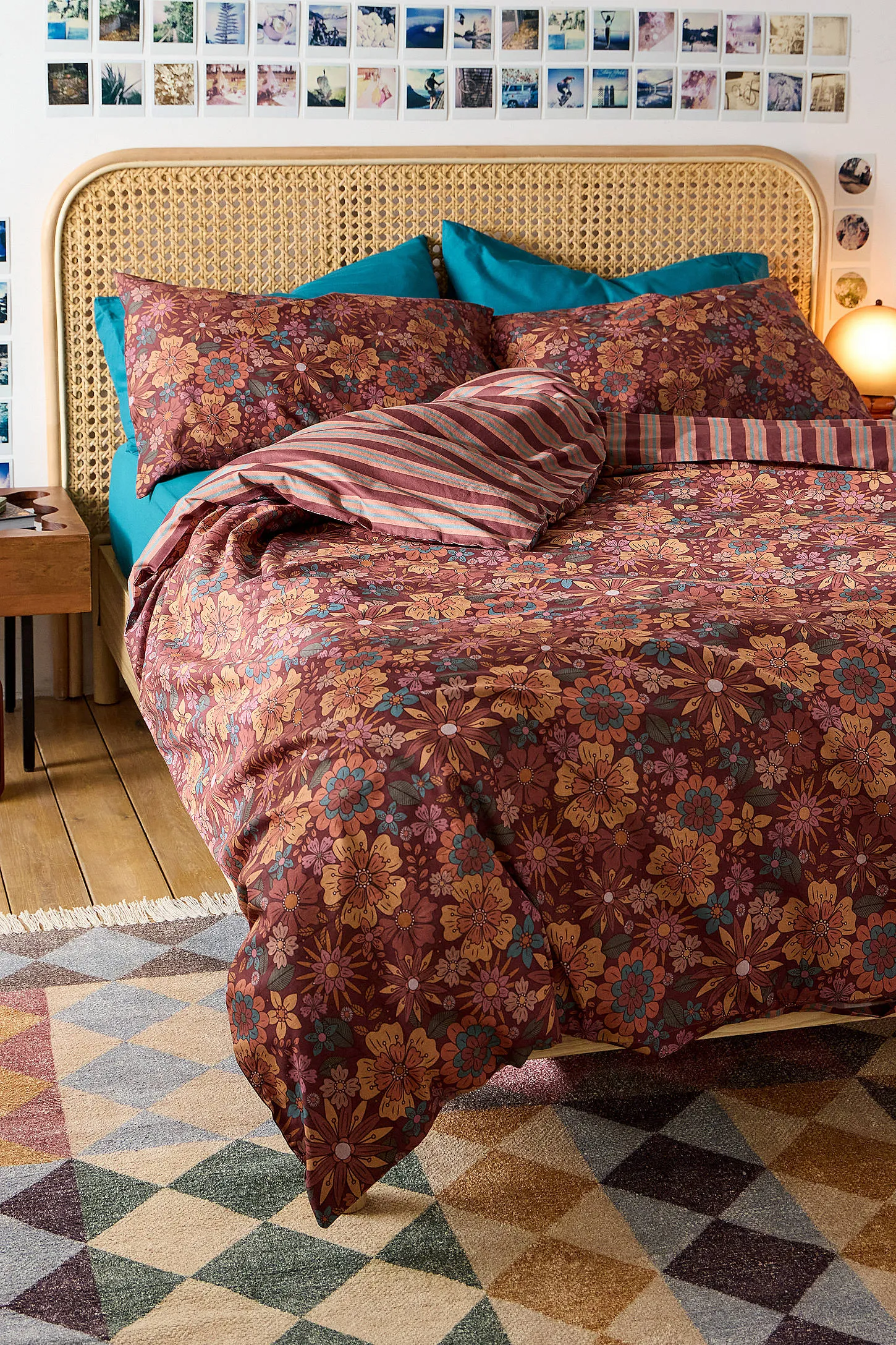Clara Retro Berry Reversible Duvet Set - Red Berry 5