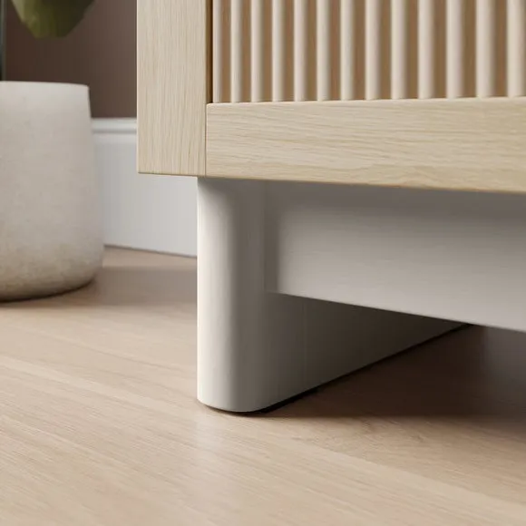 Maeva 2 Drawer Wide Bedside Table, Light Oak Effect 5