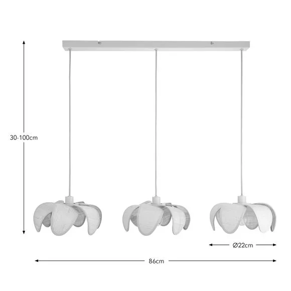 Petal Boho 3 Light Adjustable Diner Ceiling Light 6