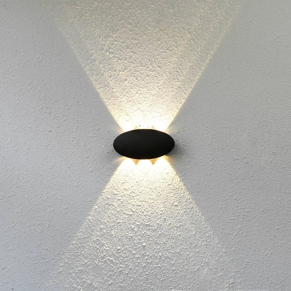 Netlighting Pontas Outdoor Up Down Wall Lamp Black 3000K Warm White IP54