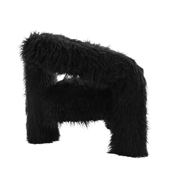 Freyja Faux Mongolian Fur Occasional Chair 5