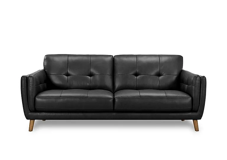 Soren 3 Seater 2 Cushion Leather Sofa - Sofas and Armchairs