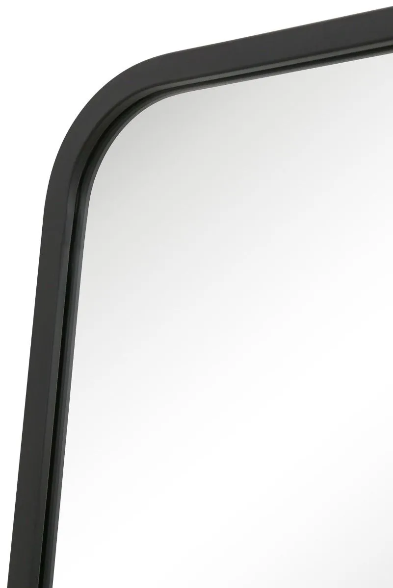 MirrorOutlet Black Metal Trapezoid Shape Framed Garden Wall Mirror (180CM X 85CM) 4