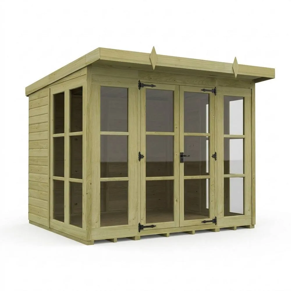 Buttercup Farm 8ft x 7ft Georgian Pent Summer House - Pressure Treated Timber in Brown