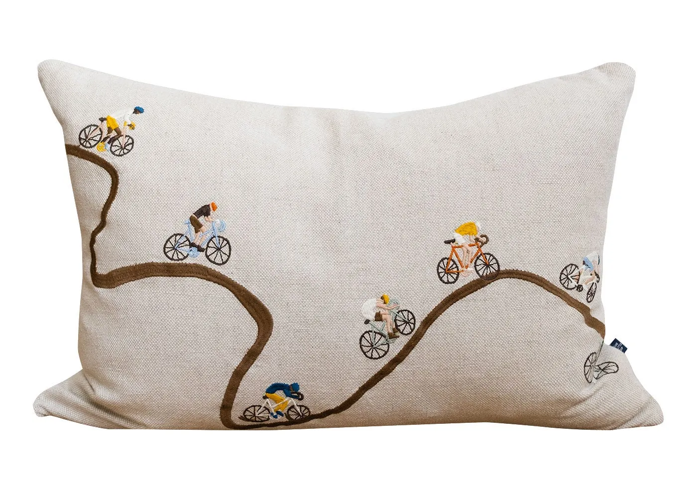 Fine Little Day Bikers Embroidered Cushion 38 x 58cm