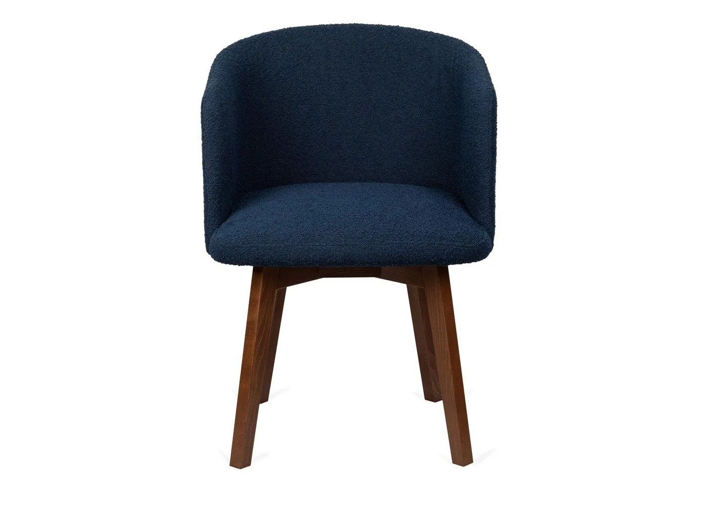 Heal's Edit Swivel Office Chair Copenhagen Blue Walnut Stain Leg