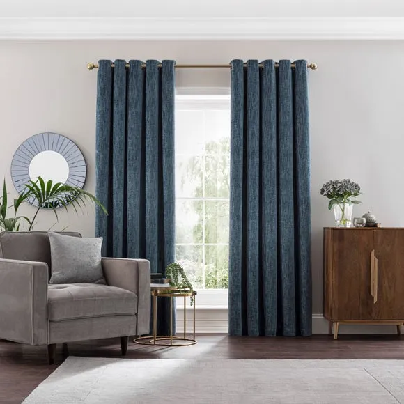 Chenille Ultra Blackout Eyelet Curtains 2