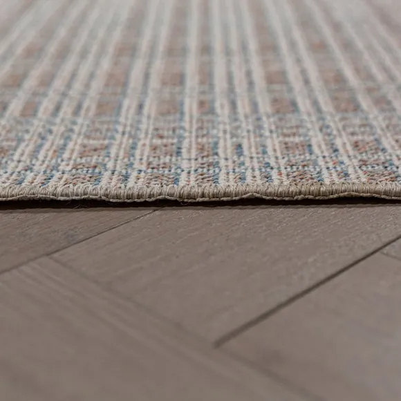 Woven Check Textured Washable Rug 4