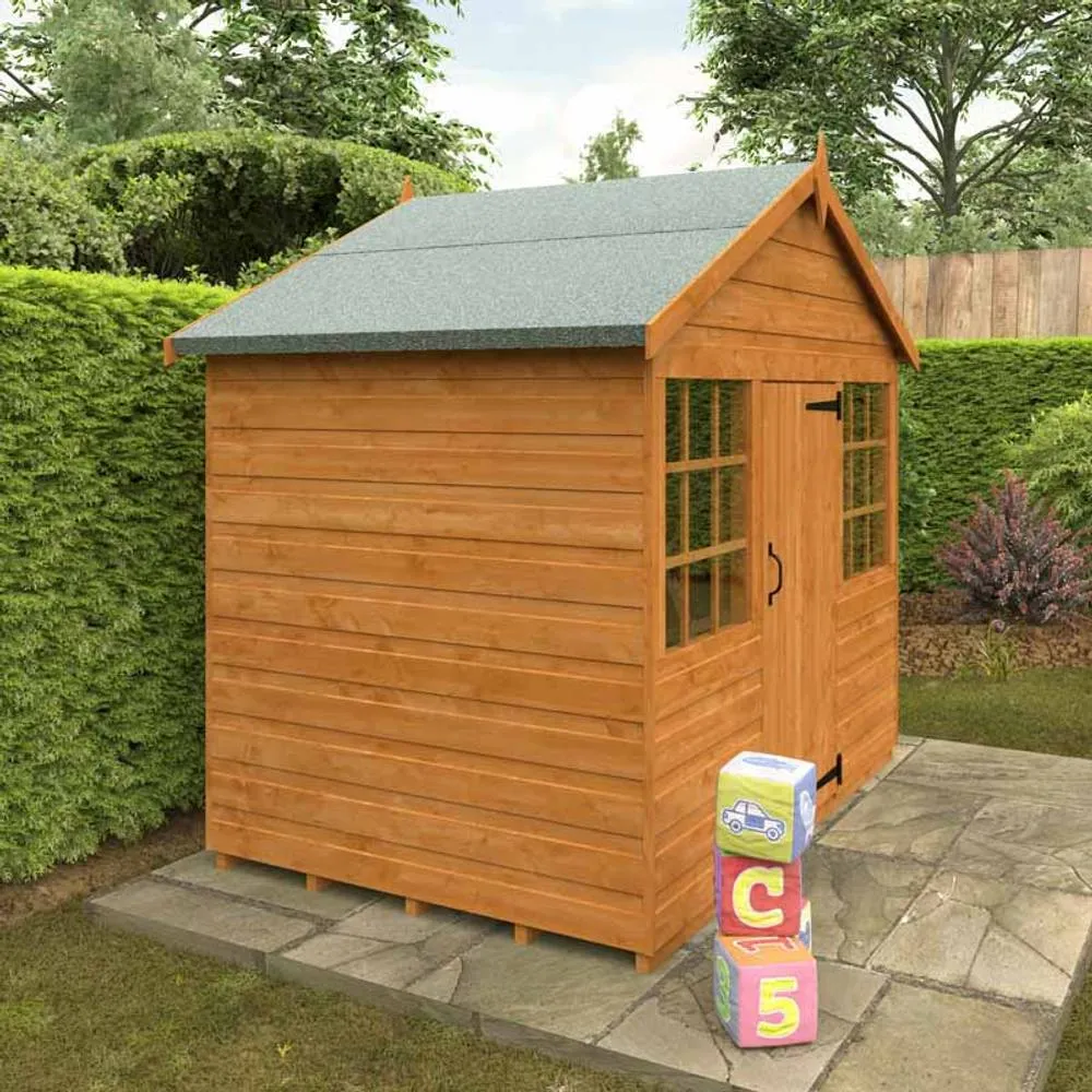 Buttercup Farm 4 x 6 Feet Wendyhouse 12mm Shed - Solid Wood/Softwood/Pine in Burnt Orange 3