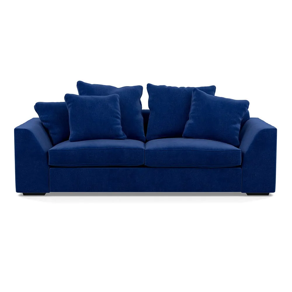 Heal's Cumulus 4 Seater Sofa Smart Luxe Velvet Azure Black Feet 1