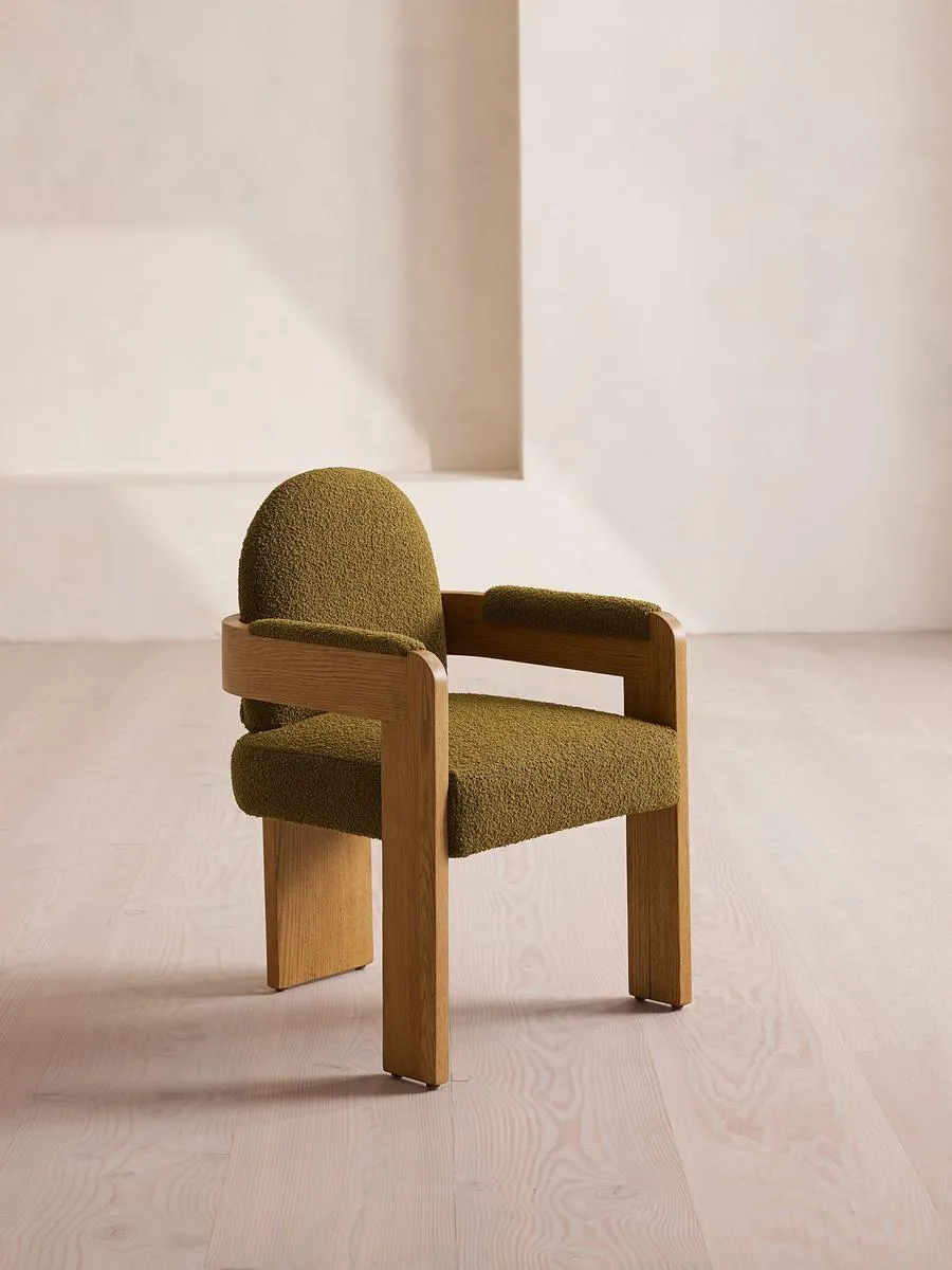 Emerson Dining Chair, Boucle, Kelp