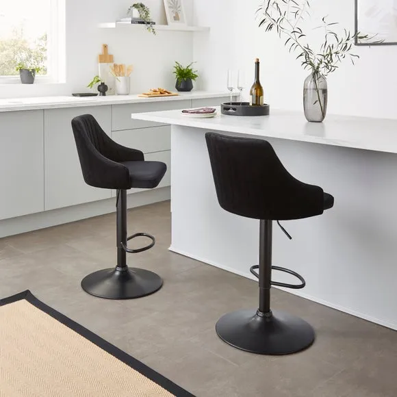 Shea Adjustable Height Barstool, Velvet 2