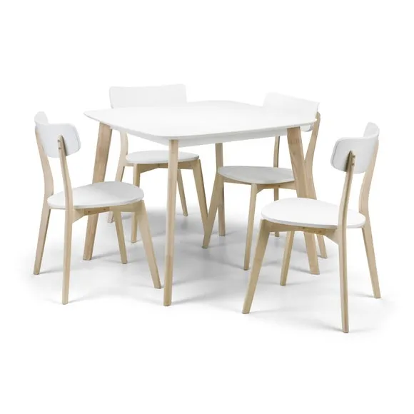 Casa 4 Seater Square Dining Table, White 5