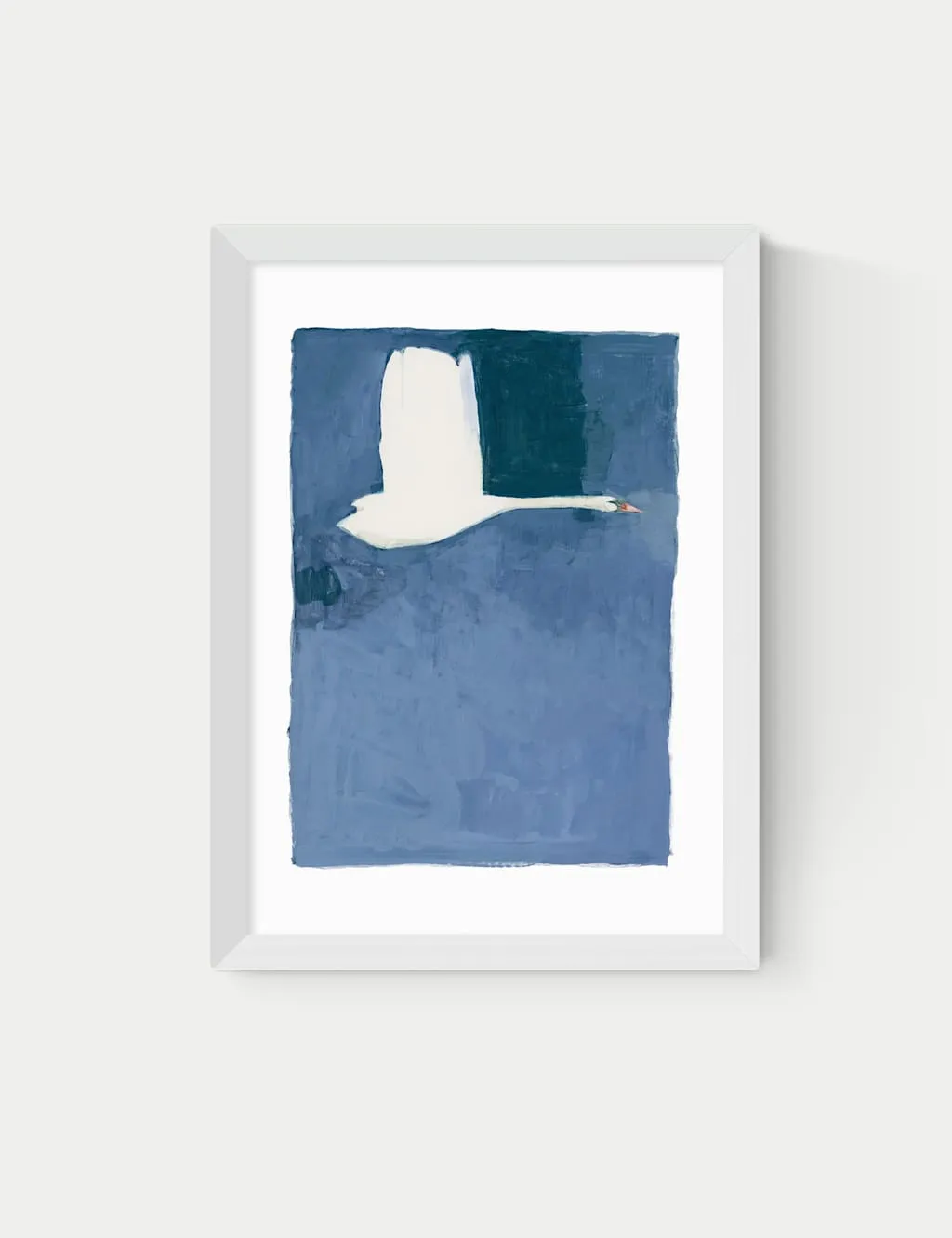 East End Prints The Swan ll Framed Art Print White
