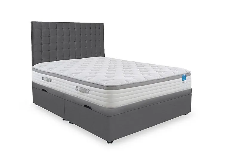 Hybrid 360 Side Lift Ottoman Divan Set - King Size - Plush Dark Grey