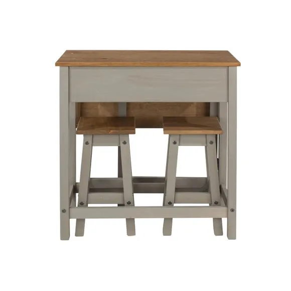 Corona 2 Seater Rectangular Drop Leaf Dining Table with 2 Chairs 3