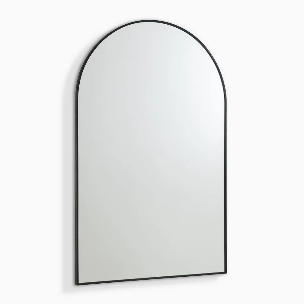 FurnitureboxUK Charlie Black Metal Large 110x70cm Ovemantle Arch Mirror 4