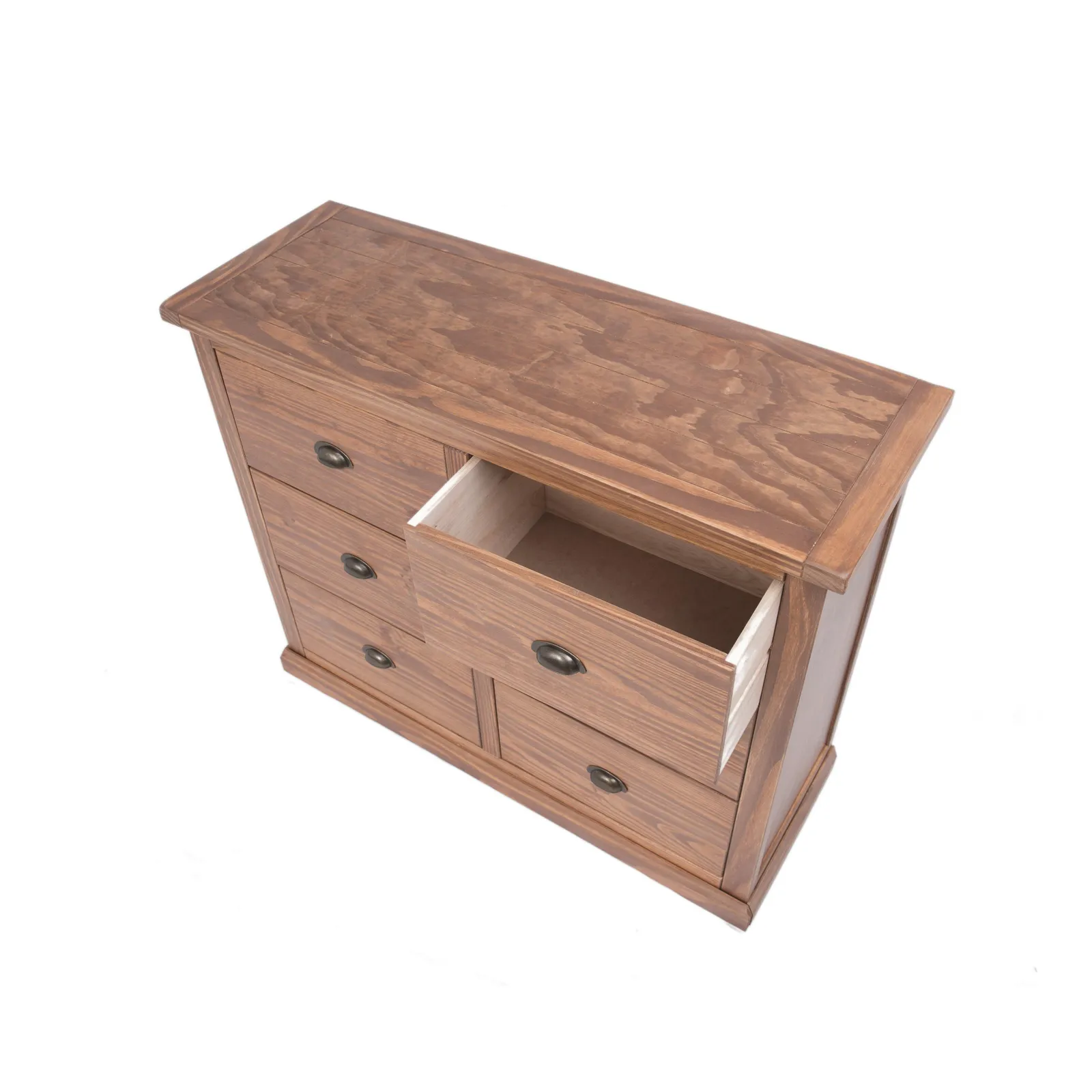 Cabinet Bits Tirolo 6 Drawer Chest of Drawers Brass Cup Handle in Brown 4