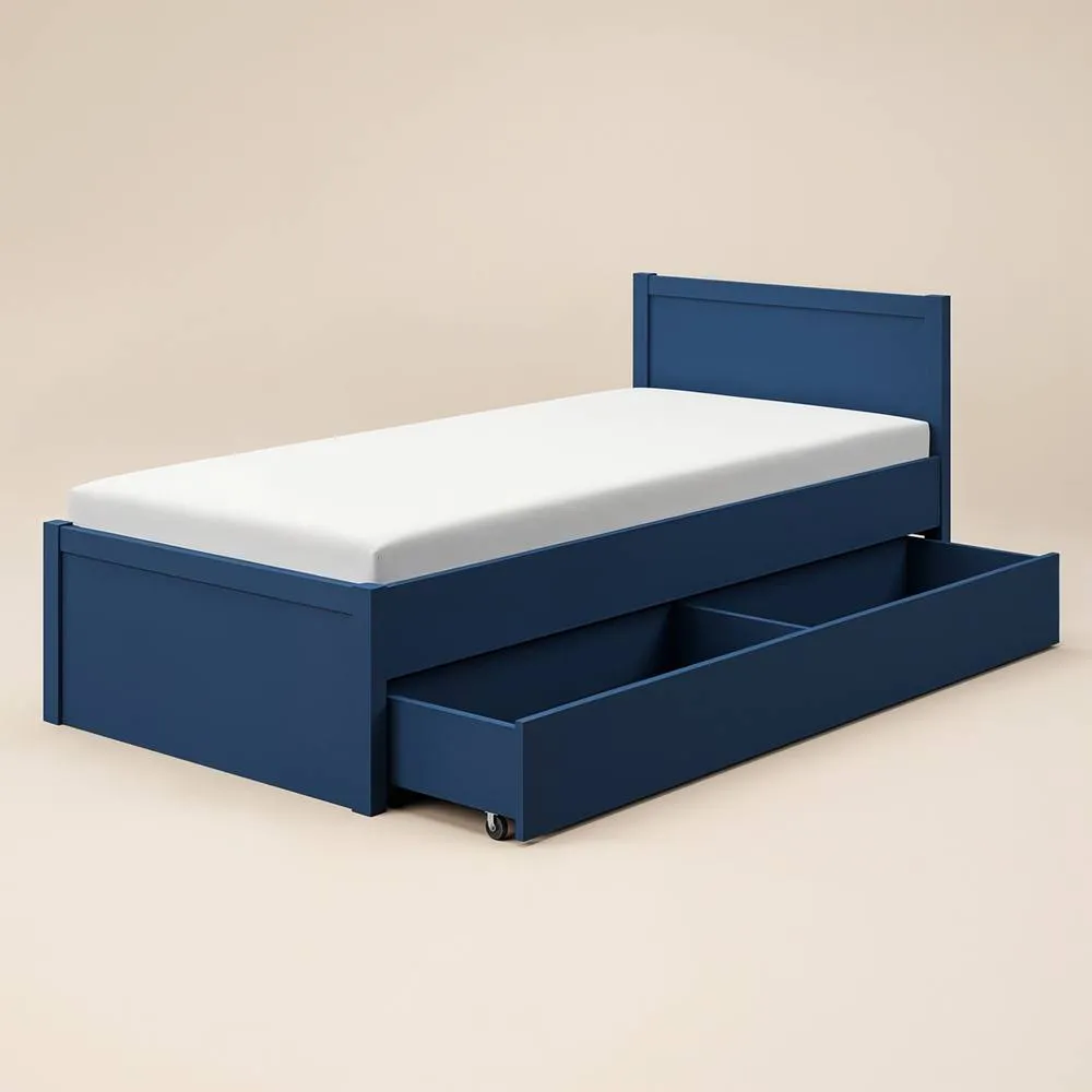 Flair Oli Single Wooden Bed with Drawers in Blue 5