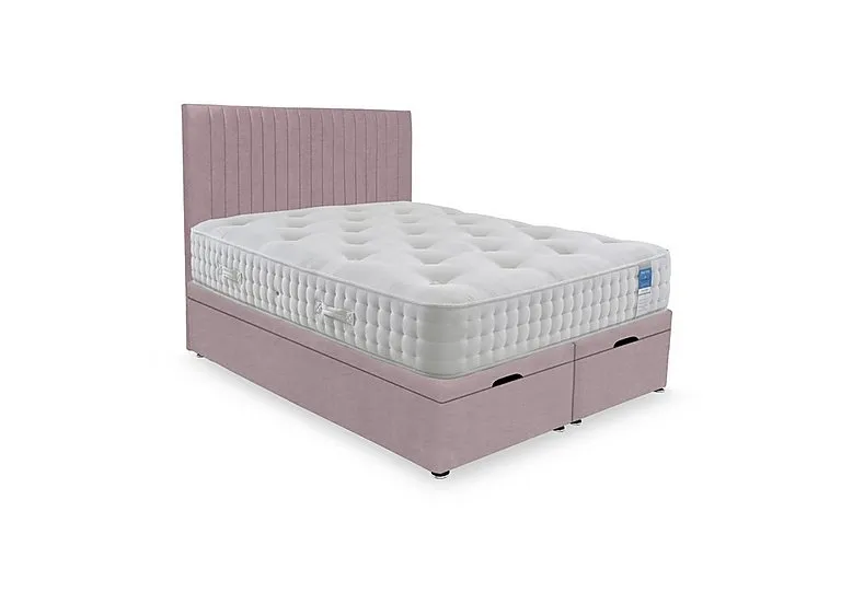 Ortho 2000 Manual End Ottoman Divan Set - Small Double - Plush Lilac