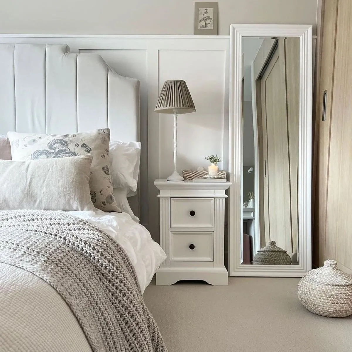 Melody Maison Tall White Full Length Mirror 52cm X 160cm in Off-White 6