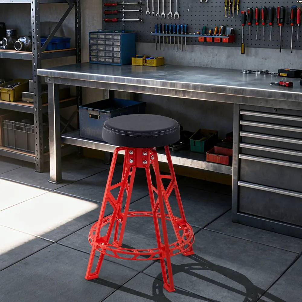 Costway 28" Swivel Shop Stool Garage Chair w/ Round Padded Seat Mechanic Stool
