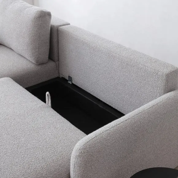 Finty Soft Boucle Corner Sofa Bed 6