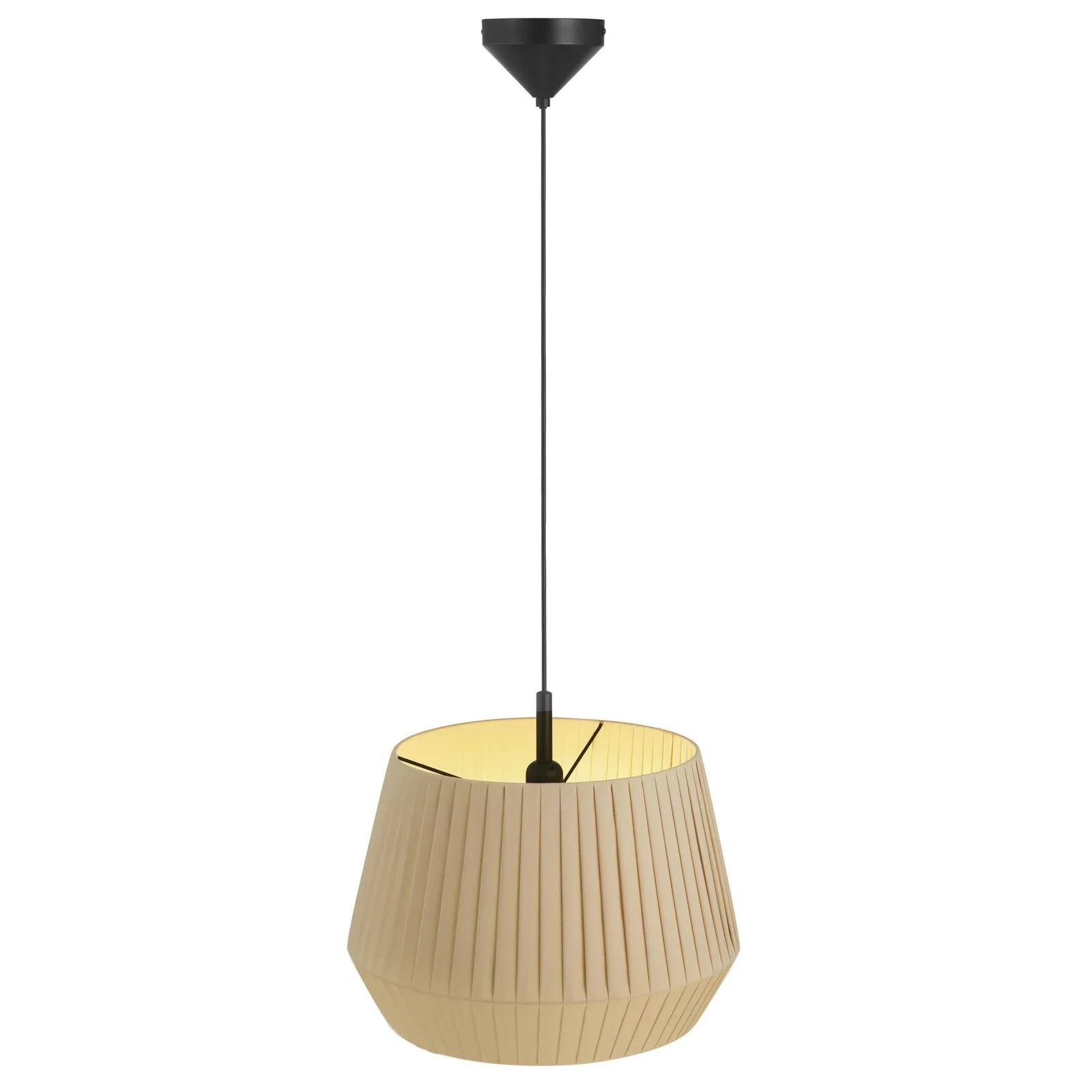 Nordlux Dicte Pendant Light Beige Textile Dining Room E27 Mains 40cm 3