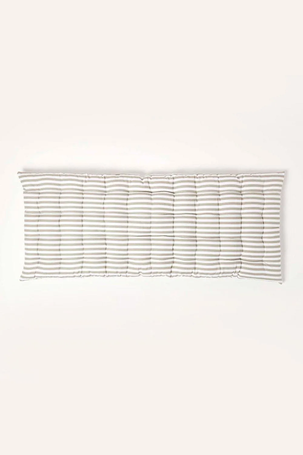 Homescapes Garden Bench Cushion Luxury 2 Seater Cotton Grey Striped Indoor Outdoor Pad 2