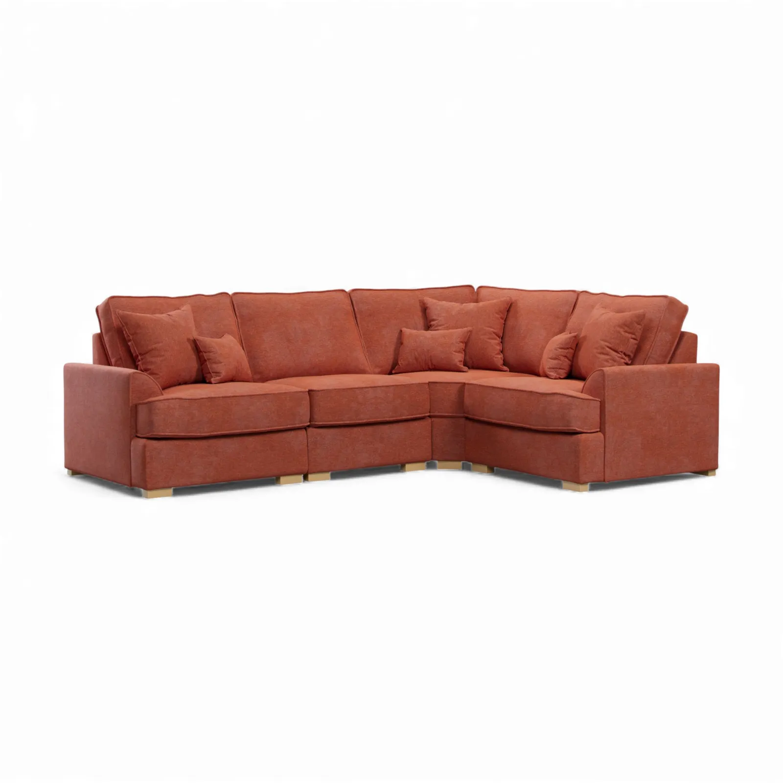 The Great Sofa Company Ophelia Right Hand Facing Chenille Corner Sofa in Red 2
