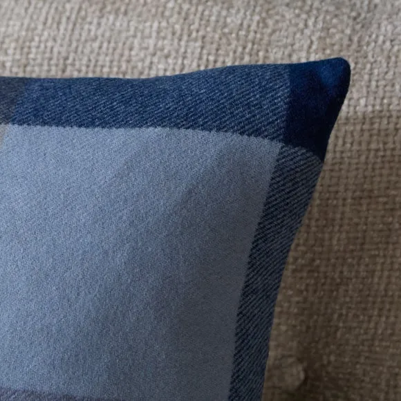 Deddington Check Wool Square Cushion 2