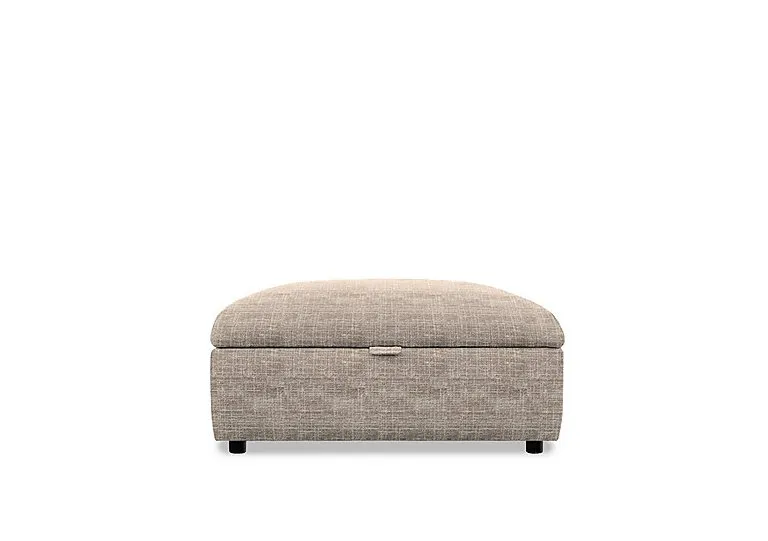 Hudson 23 Fabric Storage Stool - Dash Oatmeal