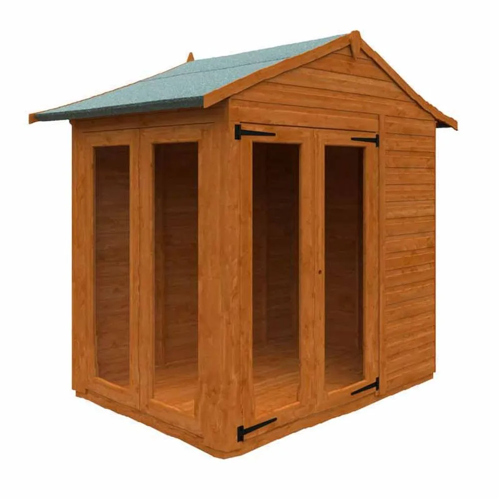 Buttercup Farm 4x6 Flex Apex Full Pane Summerhouse 12mm Flex - L123.8xW175xH23.32 cm in Burnt Orange