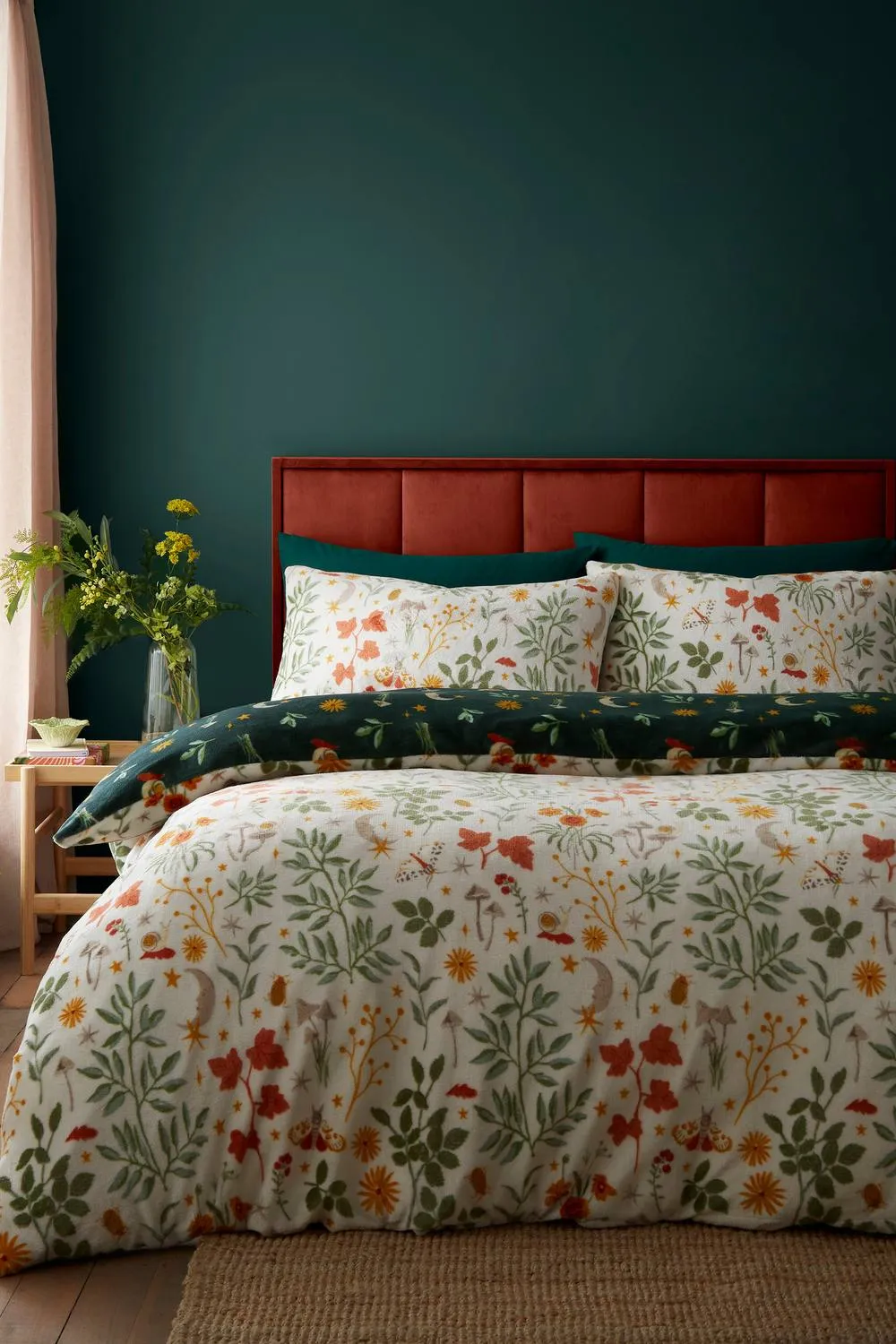 Fusion 'Botanical Mushrooms' Soft Fleece Duvet Cover Set in Natural