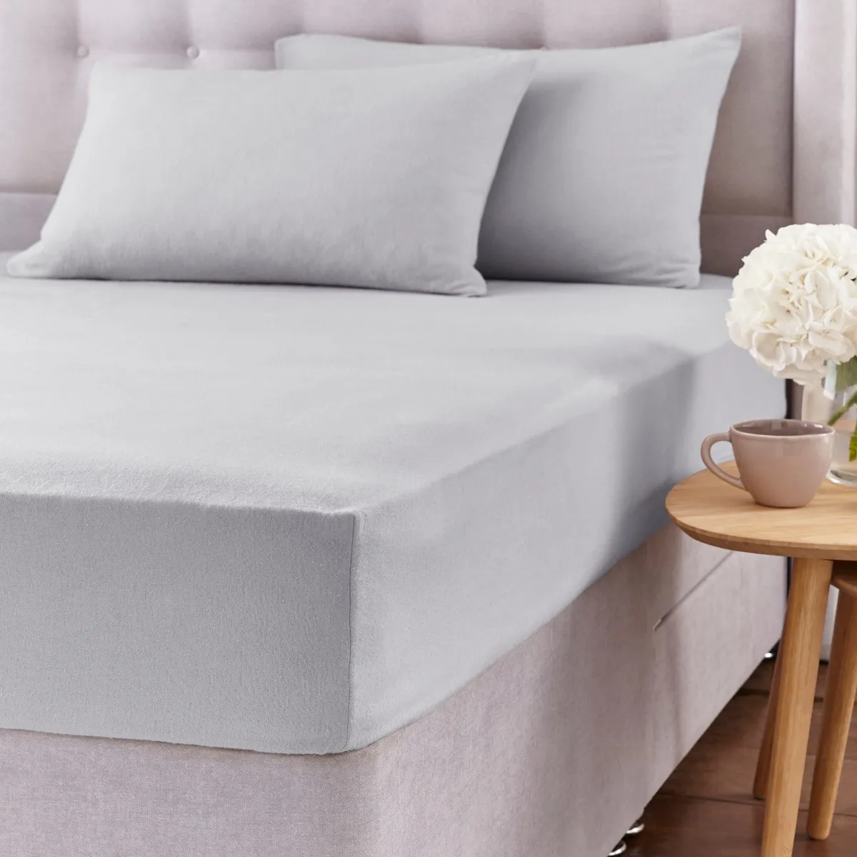 Silentnight Brushed Cotton Fitted Sheet set - smoke - Single