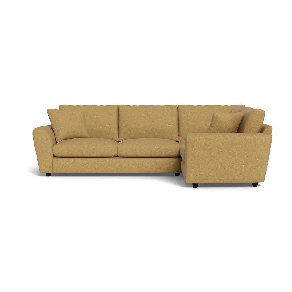Heal's Snooze Right Hand Facing Corner Sofa Boucle Tweed Citrine Black Feet 1