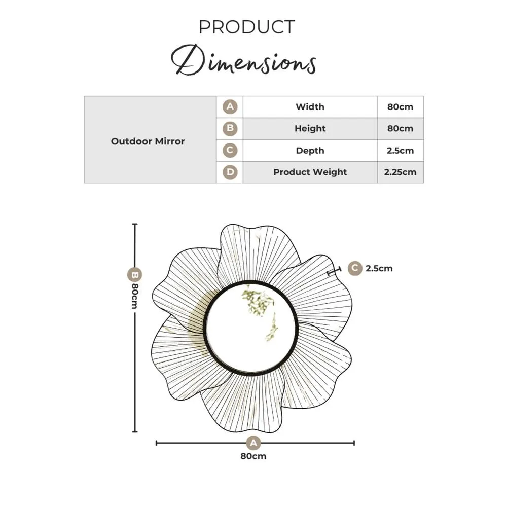 FurnitureboxUK Flora Medium Round Flower Frame 80cm Garden Mirror in Gold 5
