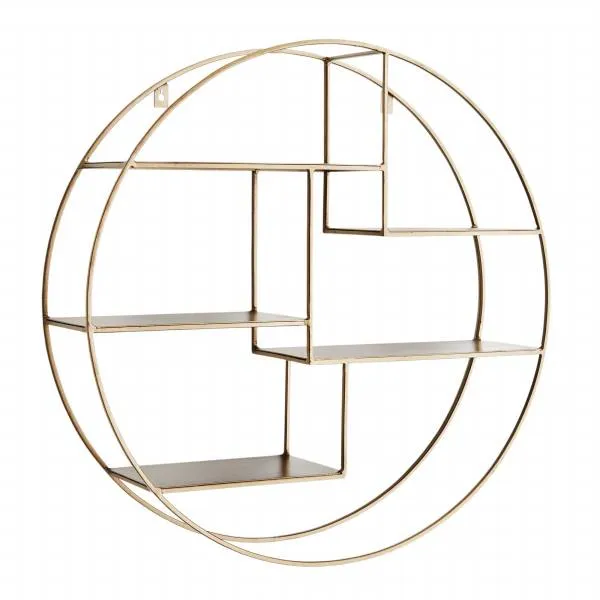 Metal Circular Shelf  Brass