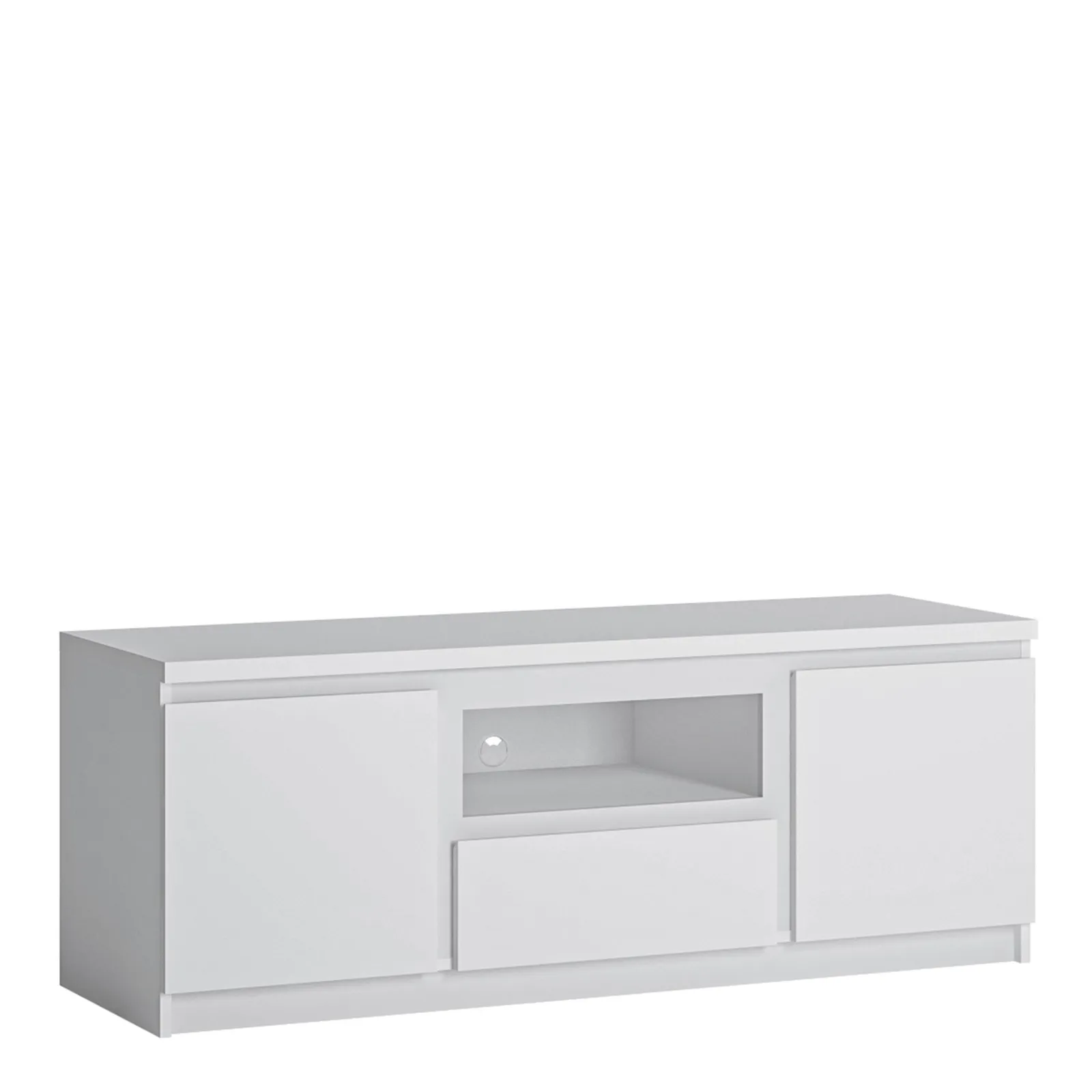 Furniture To Go Fribo 2 Door 1 Drawer 136cm Wide TV Cabinet in White