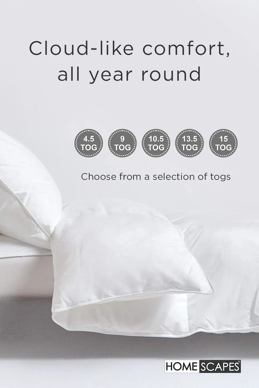 Homescapes Luxury Hotel Quality Super Microfibre 13.5 Tog Winter Duvet in White 6
