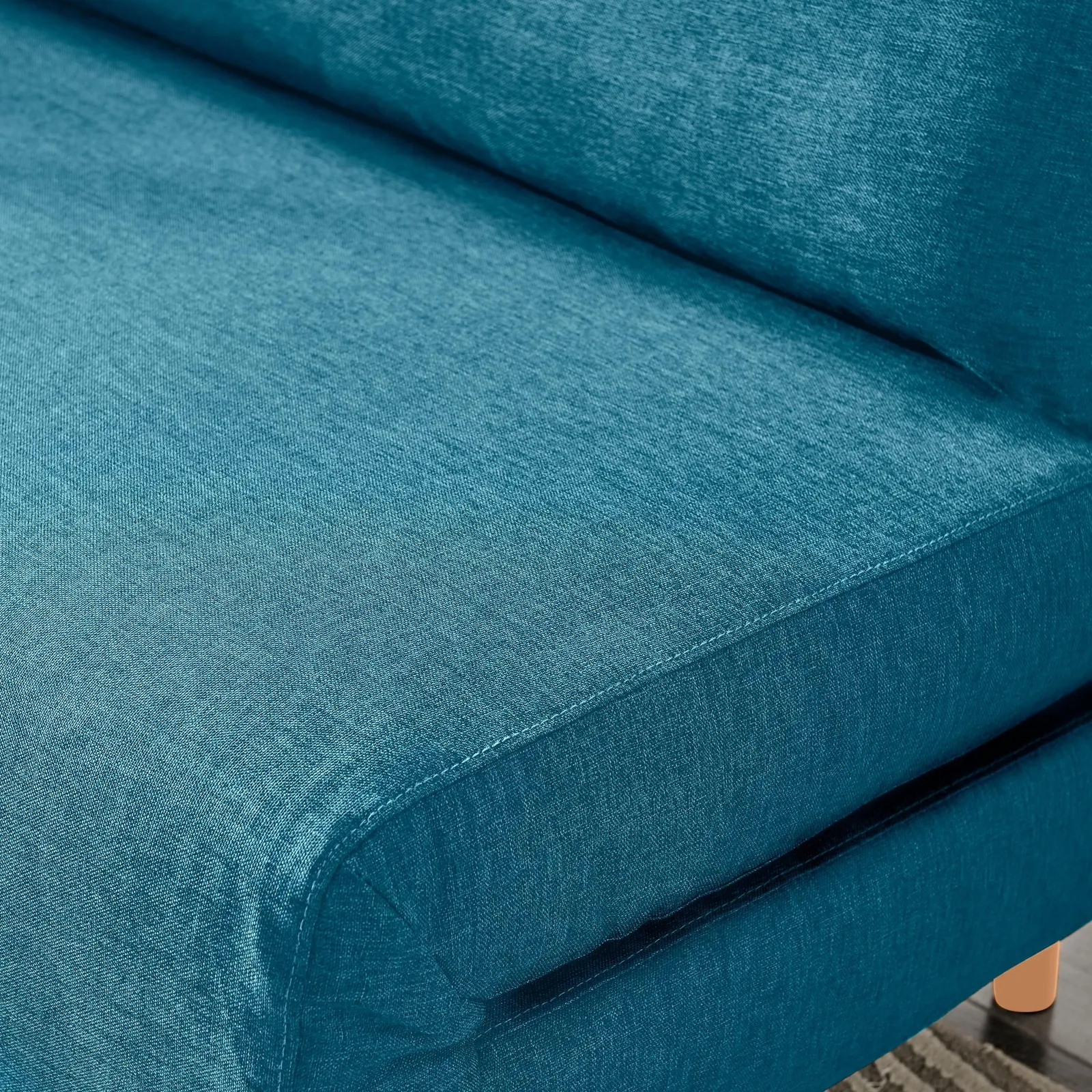 FurnitureboxUK Bobby Compact Futon Inspired Sofa Bed Upholstered In Soft Fabric in Blue 4