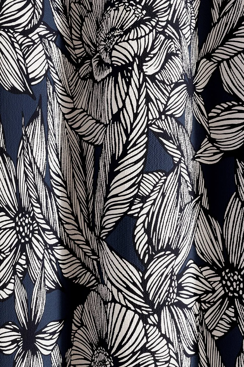 Ted Baker 'Vietnm' Cotton Lined Curtains in Navy 3