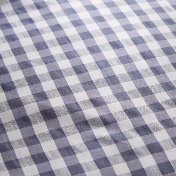 Portloe Woven Gingham 100% Cotton Duvet Cover & Pillowcase Set 6
