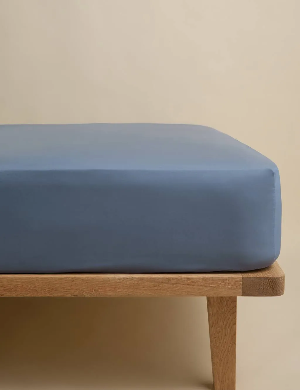 M&S Egyptian Cotton 400 Thread Count Crisp Deep Fitted Sheet Slate Blue