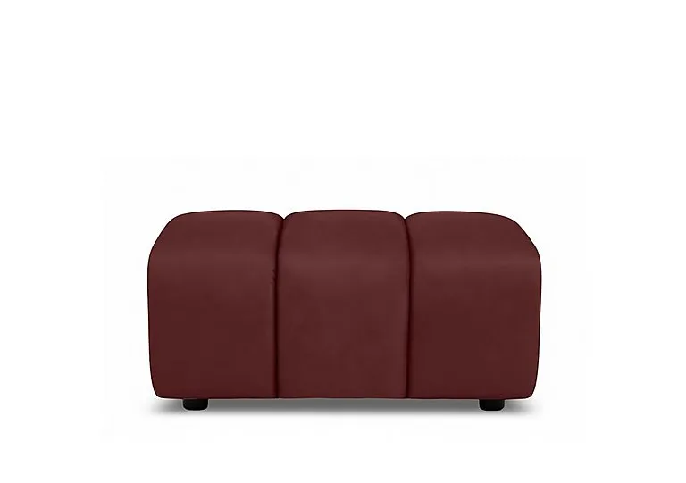 Rhianna Large Leather Footstool - Montana Ruby